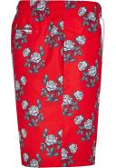 Mens Pattern Swim Shorts - Fire Red / Rose