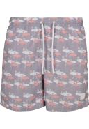 Mens Pattern Swim Shorts - Flamingo