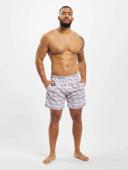 Mens Pattern Swim Shorts - Flamingo