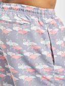 Mens Pattern Swim Shorts - Flamingo