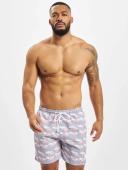 Mens Pattern Swim Shorts - Flamingo