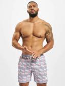 Mens Pattern Swim Shorts - Flamingo