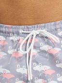 Mens Pattern Swim Shorts - Flamingo