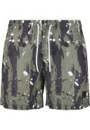 Mens Pattern Swim Shorts - Flamingo