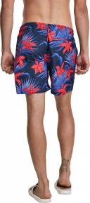 Mens Pattern Swim Shorts - Navy Bandana