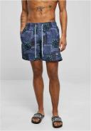 Mens Pattern Swim Shorts - Navy Bandana