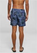Mens Pattern Swim Shorts - Navy Bandana