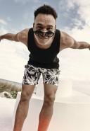Mens Pattern Swim Shorts - Sunglasses