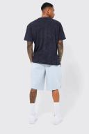 Mens Pewter Oversized Long Length Front Cargo Short