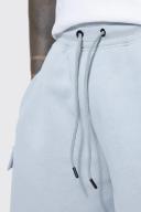 Mens Pewter Oversized Short Length Multi Pocket Cargo Short