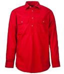 Mens Pilbara Closed Front L/S Shirt Olive / 3XL