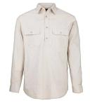Mens Pilbara Closed Front L/S Shirt Olive / 3XL