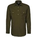 Mens Pilbara Closed Front L/S Shirt Purple / XXL