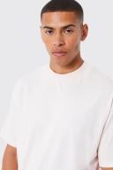 Mens Pink Oversized Extended Neck T-Shirt