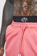 Mens Pink Short Length Man Waistband Swim Shorts