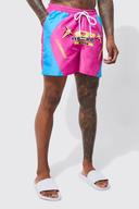 Mens Pink Short Length Racing Swim Shorts