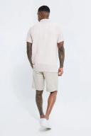 Mens Pink Short Sleeve Revere Textured Shirt