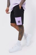 Mens Purple Elastic Lightweight Comfort Cargo Short