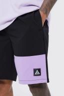 Mens Purple Elastic Lightweight Comfort Cargo Short
