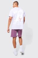 Mens Purple Elastic Relaxed Lightweight Stretch Colour Block Cargo