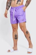 Mens Purple Mid Length Plain Man Swim Shorts