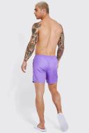 Mens Purple Mid Length Plain Man Swim Shorts