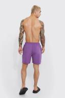 Mens Purple Mid Length Rubber Tab Swim Shorts