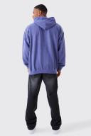 Mens Purple Oversized Washed Hoodie