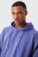 Mens Purple Oversized Washed Hoodie