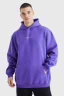 Mens Purple Tall Oversized Limited Basic Hoodie