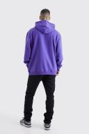 Mens Purple Tall Oversized Limited Basic Hoodie
