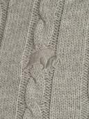 Mens Raging Bull Grey Signature Cable Knit Crew Neck Jumper - Grey