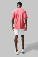 Mens Red Active Oversized Overdye Logo Short Set