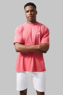 Mens Red Active Oversized Overdye Logo Short Set