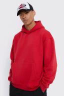 Mens Red Basic Oversized Hoodie