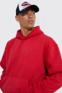 Mens Red Basic Oversized Hoodie