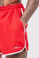 Mens Red Man Signature Runner Swim Short