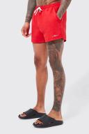 Mens Red Man Signature Short Length Swim Shorts