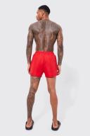 Mens Red Man Signature Short Length Swim Shorts