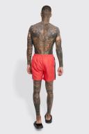 Mens Red Mid Length Ofcl Tape Swim Shorts