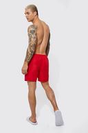 Mens Red Mid Length Plain Swim Shorts