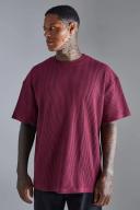 Mens Red Oversized Heavyweightwaffle T-Shirt