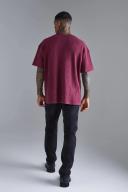 Mens Red Oversized Heavyweightwaffle T-Shirt