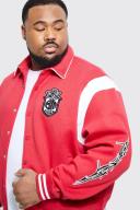 Mens Red Plus Boxy Fit Limited Edition Jersey Jacket