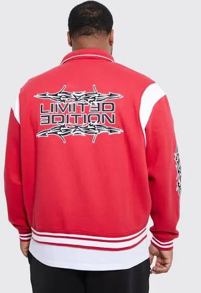Mens Red Plus Boxy Fit Limited Edition Jersey Jacket