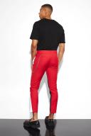 Mens Red Skinny Colourblock Suit Jacket