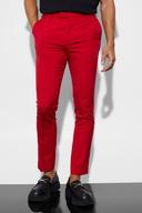 Mens Red Skinny Suit Trousers