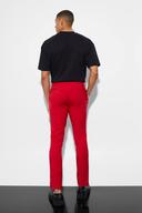 Mens Red Skinny Suit Trousers