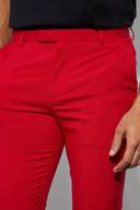 Mens Red Skinny Suit Trousers