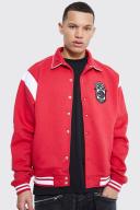 Mens Red Tall Boxy Fit Limited Edition Jersey Jacket